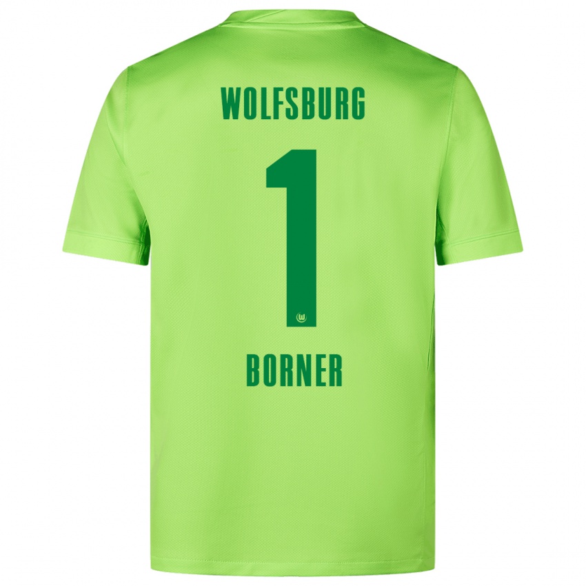 Criança Camisola Benedikt Börner #1 Verde Fluorescente Principal 2024/25 Camisa Brasil