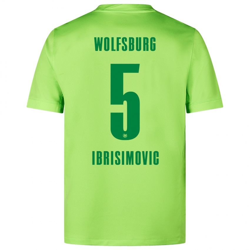 Criança Camisola Amar Ibrisimovic #5 Verde Fluorescente Principal 2024/25 Camisa Brasil