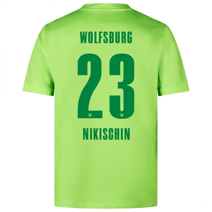 Criança Camisola Adrian Nikischin #23 Verde Fluorescente Principal 2024/25 Camisa Brasil