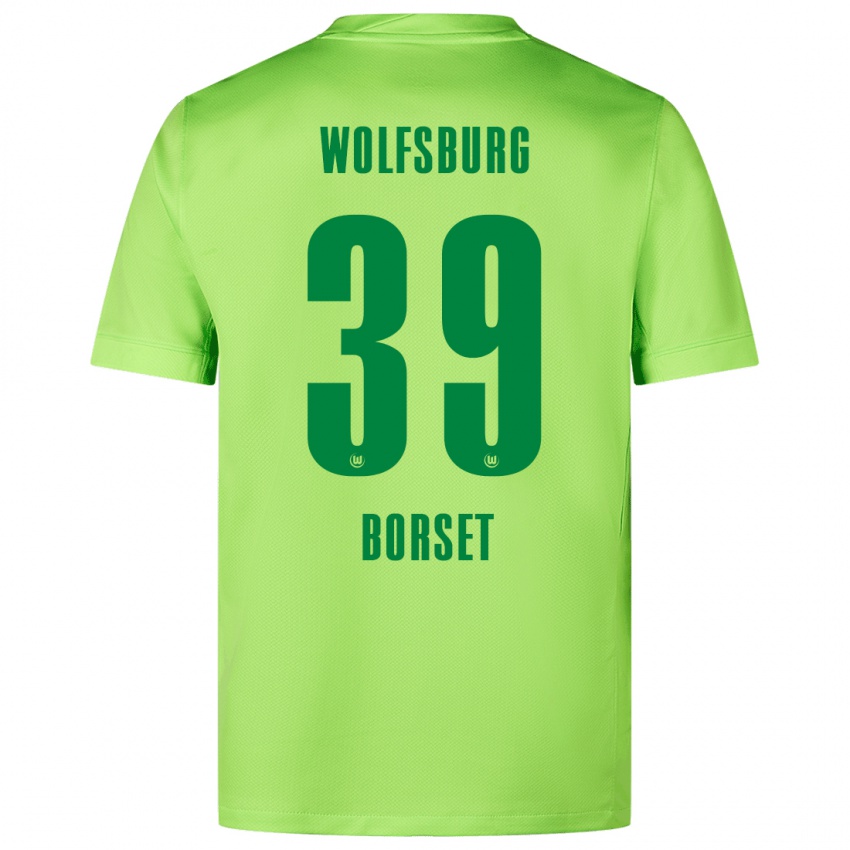 Criança Camisola Anders Rønne Børset #39 Verde Fluorescente Principal 2024/25 Camisa Brasil