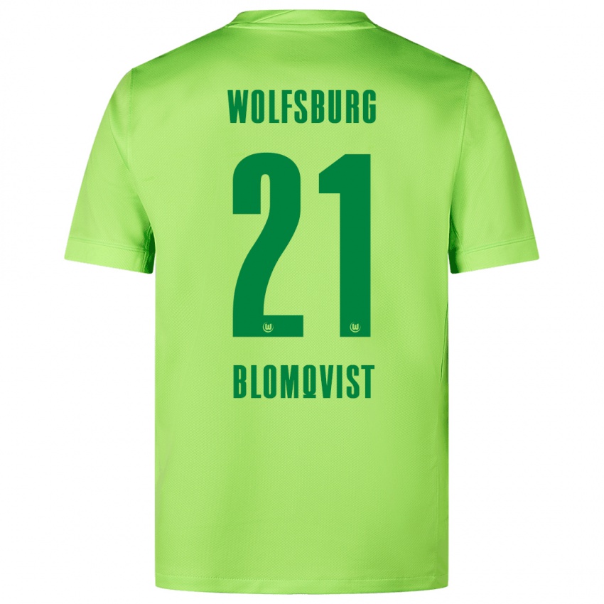 Criança Camisola Rebecka Blomqvist #21 Verde Fluorescente Principal 2024/25 Camisa Brasil