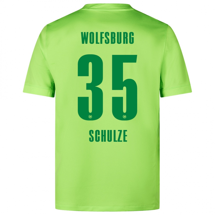 Criança Camisola Philipp Schulze #35 Verde Fluorescente Principal 2024/25 Camisa Brasil