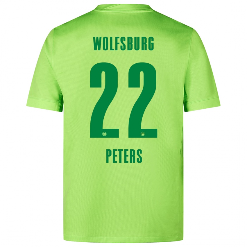 Criança Camisola Laurin Peters #22 Verde Fluorescente Principal 2024/25 Camisa Brasil