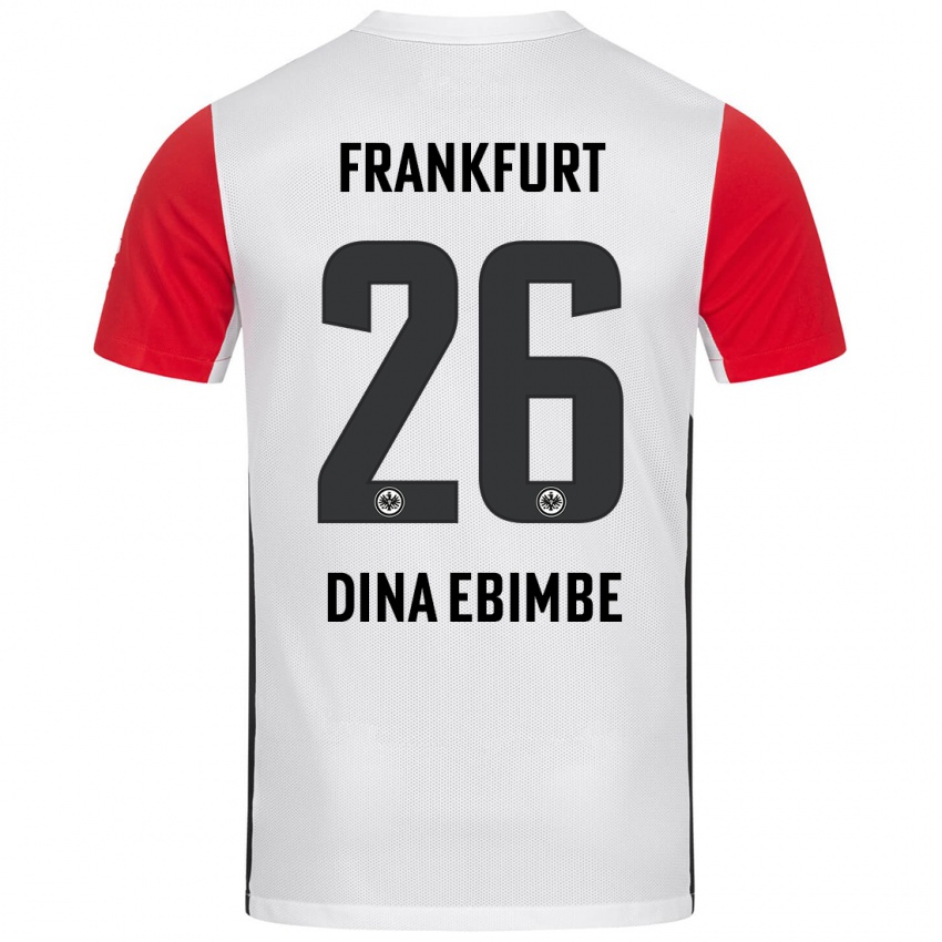 Criança Camisola Junior Dina Ebimbe #26 Branco Vermelho Principal 2024/25 Camisa Brasil