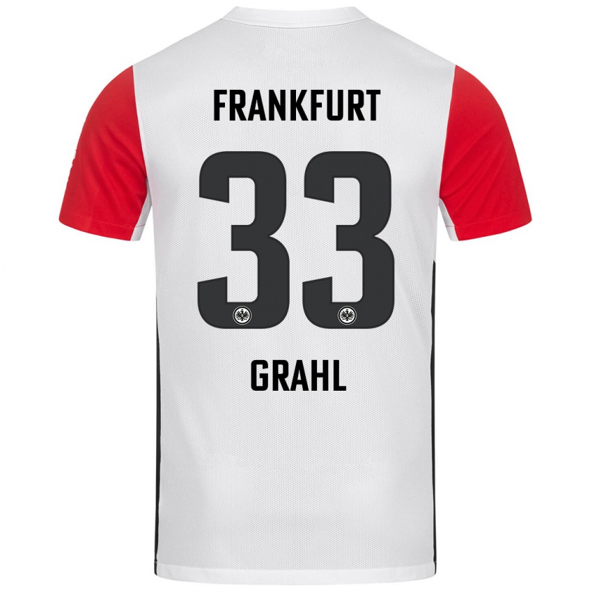 Criança Camisola Jens Grahl #33 Branco Vermelho Principal 2024/25 Camisa Brasil