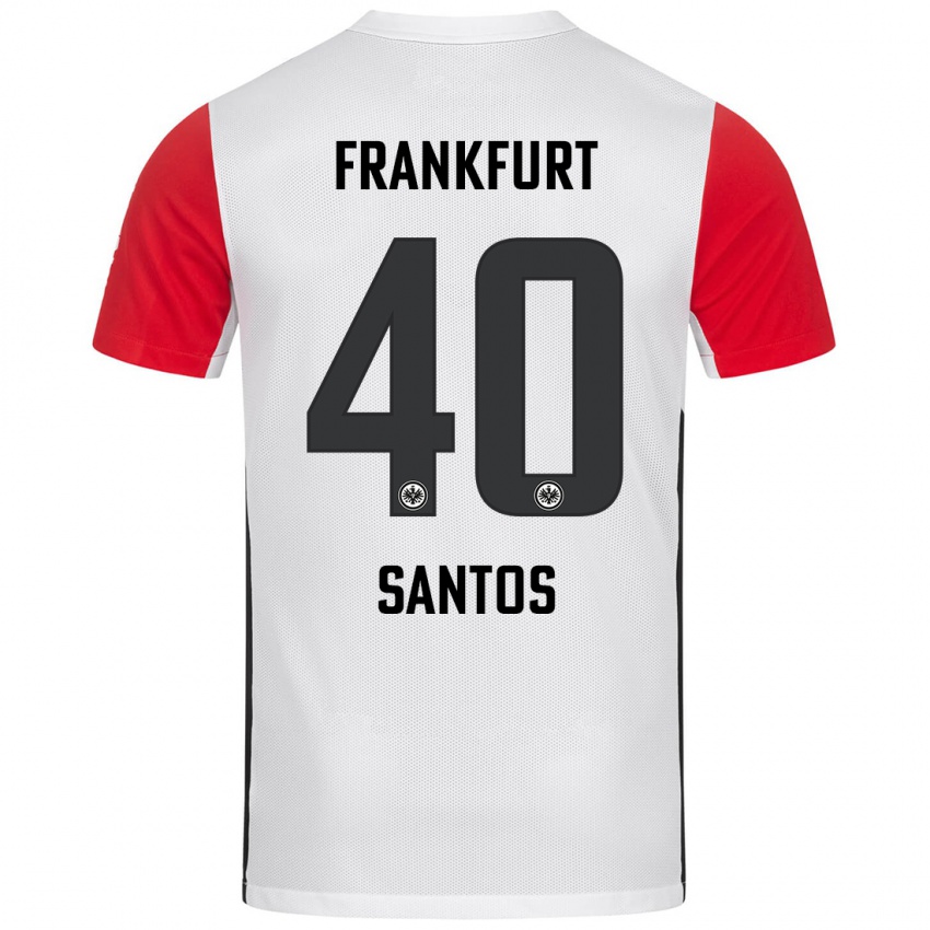 Criança Camisola Kauã Santos #40 Branco Vermelho Principal 2024/25 Camisa Brasil