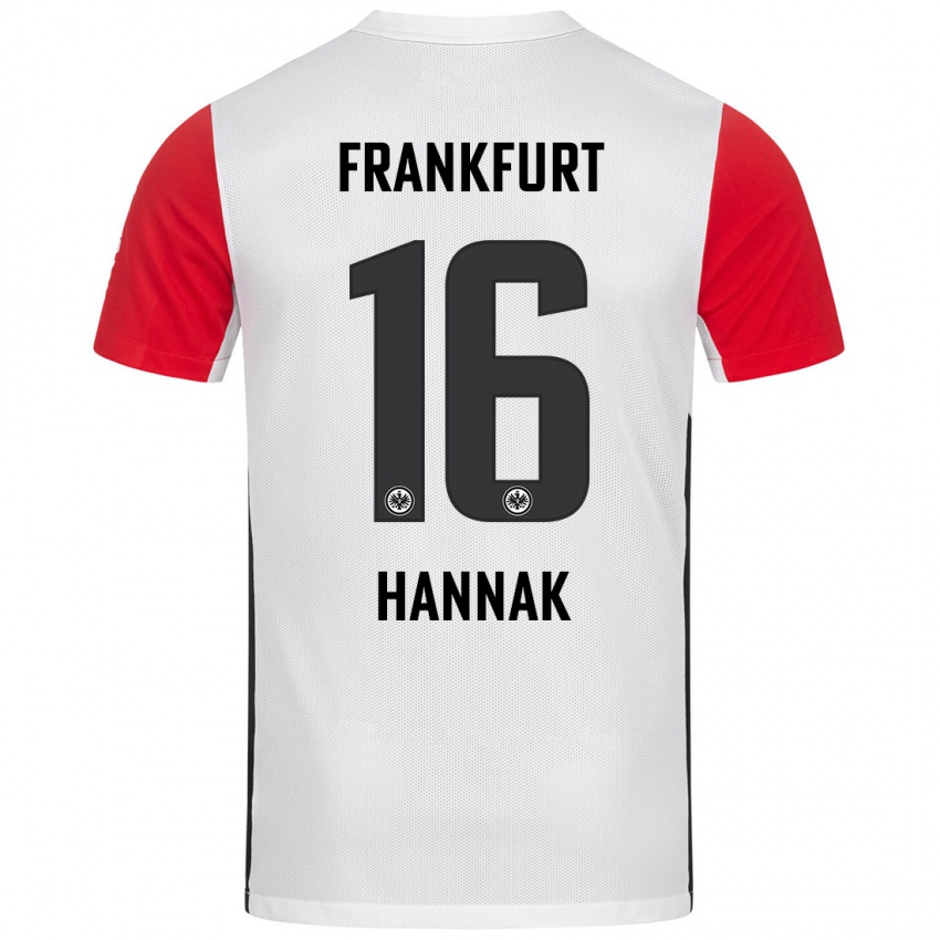 Criança Camisola Tim Hannak #16 Branco Vermelho Principal 2024/25 Camisa Brasil