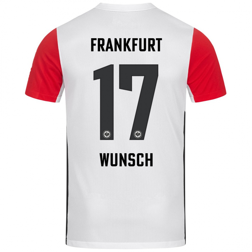 Criança Camisola Paul Wünsch #17 Branco Vermelho Principal 2024/25 Camisa Brasil