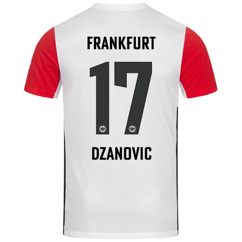 Criança Camisola Benjamin Dzanovic #17 Branco Vermelho Principal 2024/25 Camisa Brasil