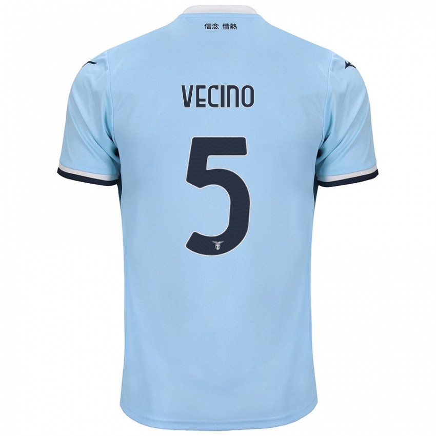 Criança Camisola Matías Vecino #5 Azul Principal 2024/25 Camisa Brasil