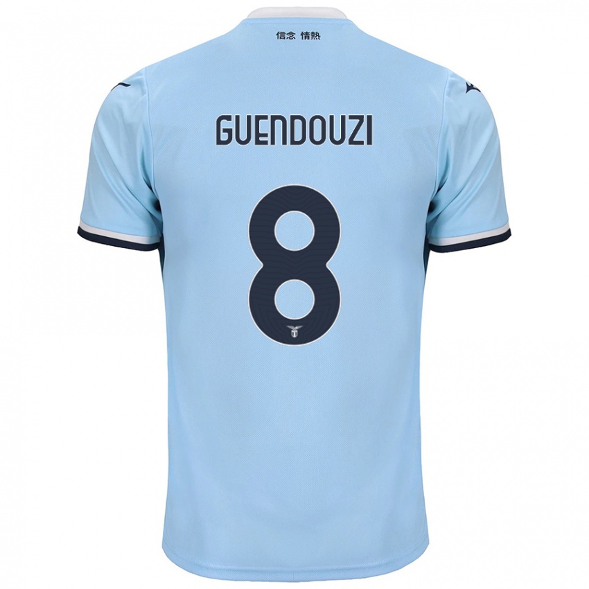 Criança Camisola Matteo Guendouzi #8 Azul Principal 2024/25 Camisa Brasil