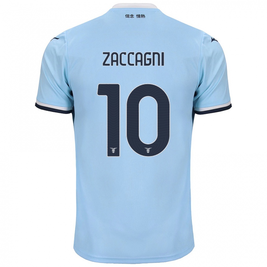 Criança Camisola Mattia Zaccagni #10 Azul Principal 2024/25 Camisa Brasil