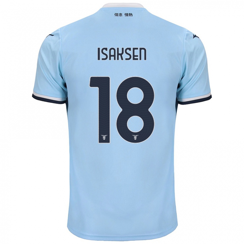 Criança Camisola Gustav Isaksen #18 Azul Principal 2024/25 Camisa Brasil