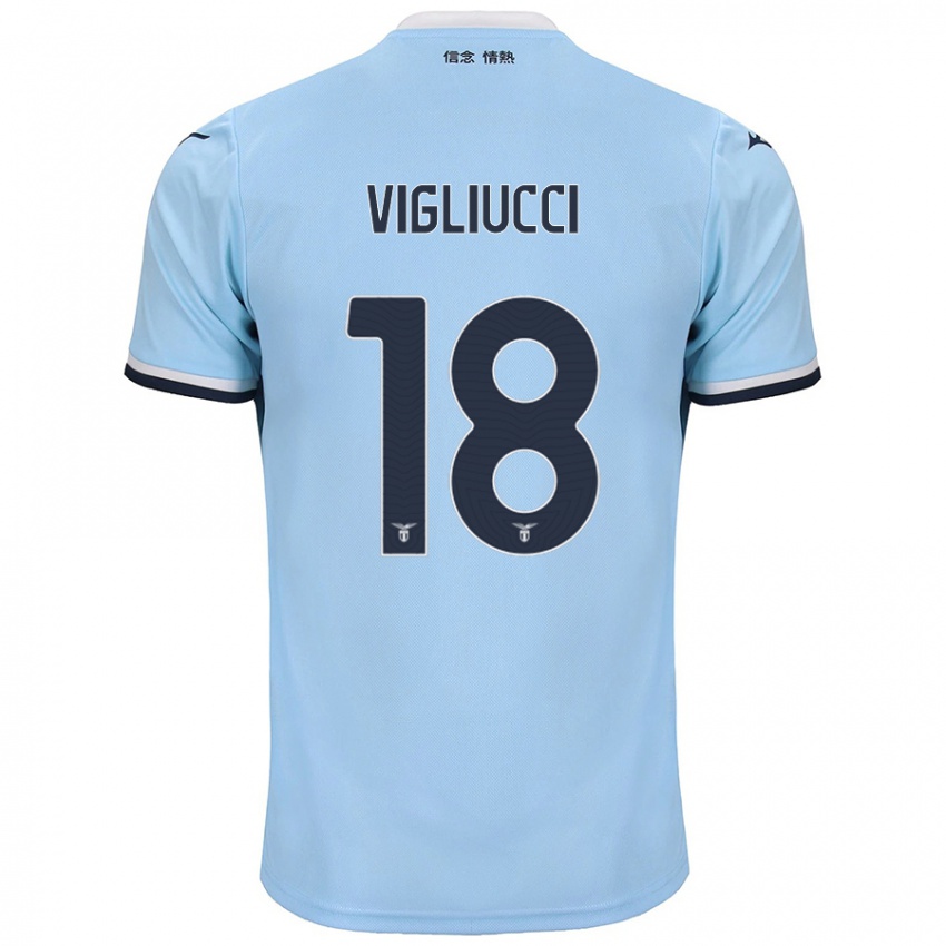 Criança Camisola Chiara Vigliucci #18 Azul Principal 2024/25 Camisa Brasil