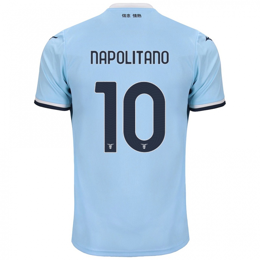 Criança Camisola Luca Napolitano #10 Azul Principal 2024/25 Camisa Brasil