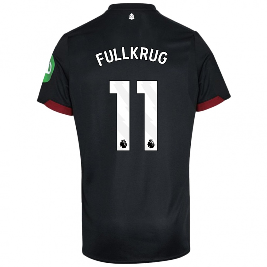 Criança Camisola Niclas Füllkrug #11 Preto Branco Alternativa 2024/25 Camisa Brasil