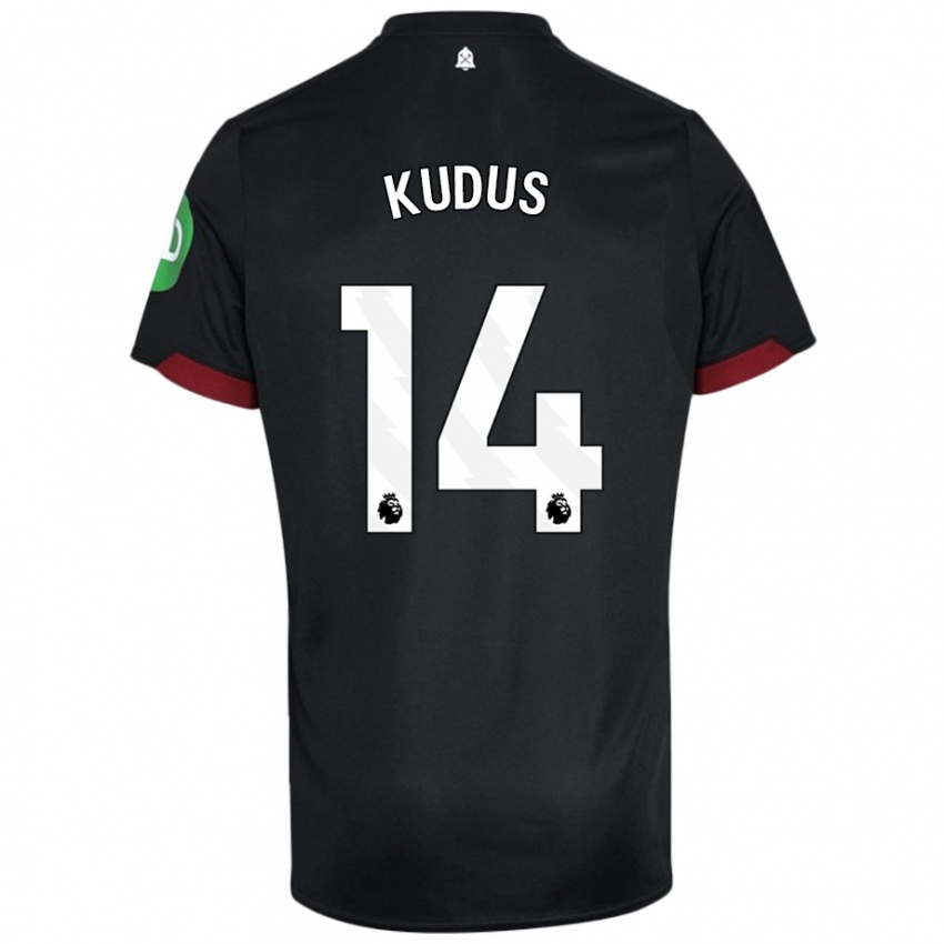 Criança Camisola Mohammed Kudus #14 Preto Branco Alternativa 2024/25 Camisa Brasil