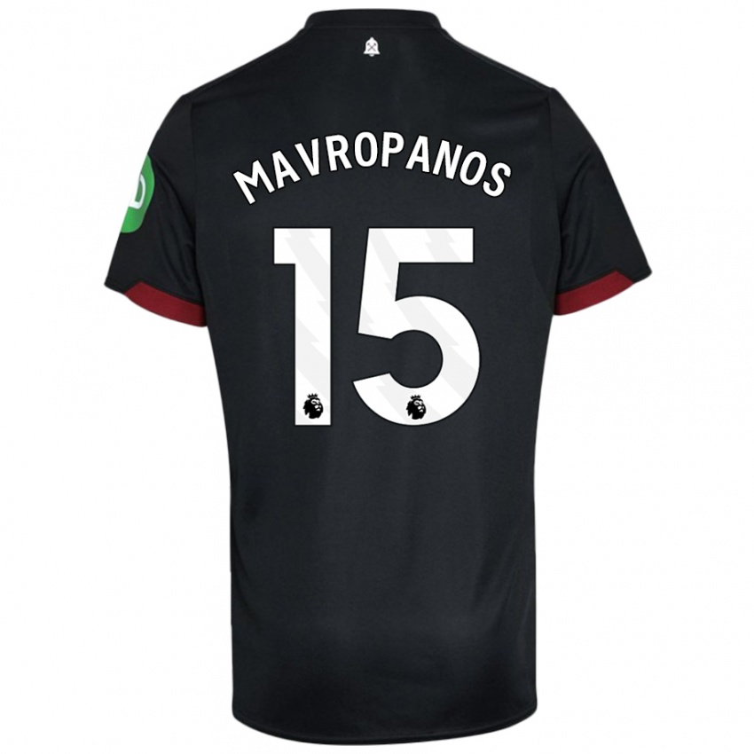 Criança Camisola Konstantinos Mavropanos #15 Preto Branco Alternativa 2024/25 Camisa Brasil