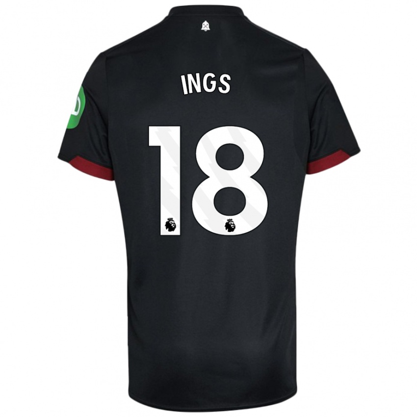 Criança Camisola Danny Ings #18 Preto Branco Alternativa 2024/25 Camisa Brasil