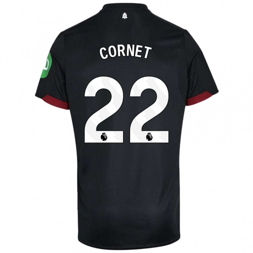 Criança Camisola Maxwel Cornet #22 Preto Branco Alternativa 2024/25 Camisa Brasil