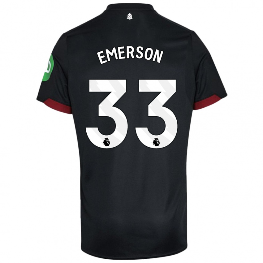 Criança Camisola Emerson Palmieri #33 Preto Branco Alternativa 2024/25 Camisa Brasil