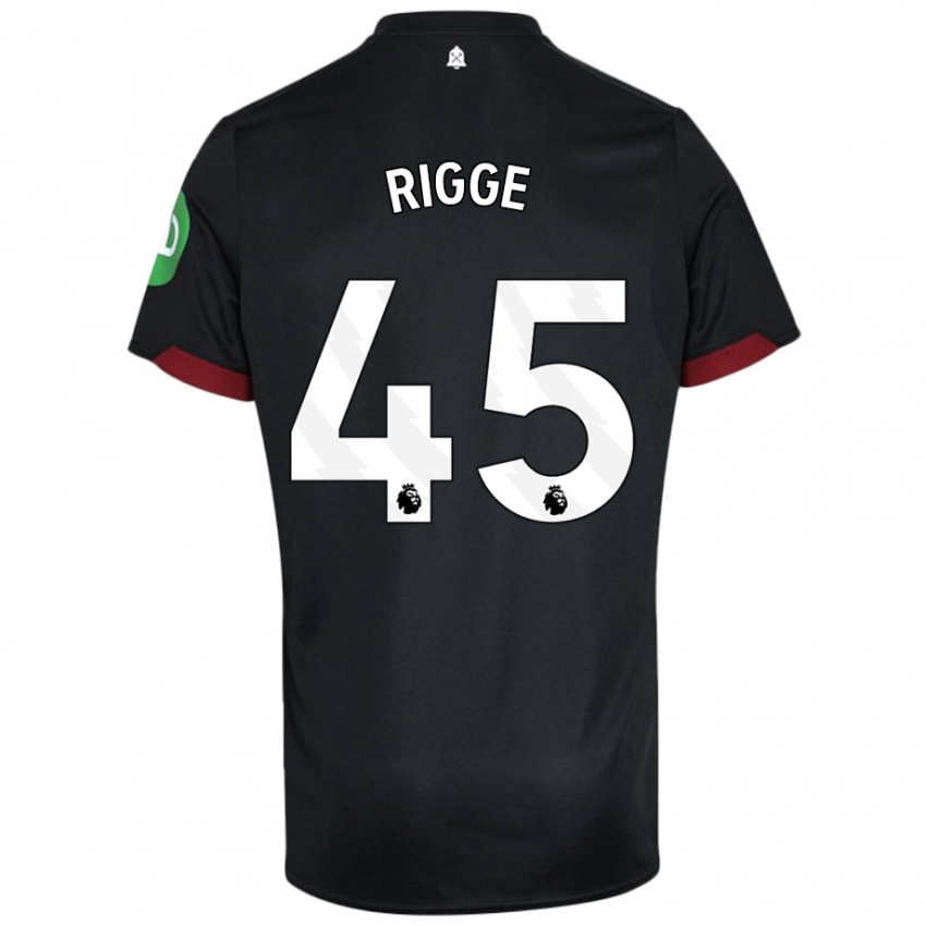 Criança Camisola Daniel Rigge #45 Preto Branco Alternativa 2024/25 Camisa Brasil