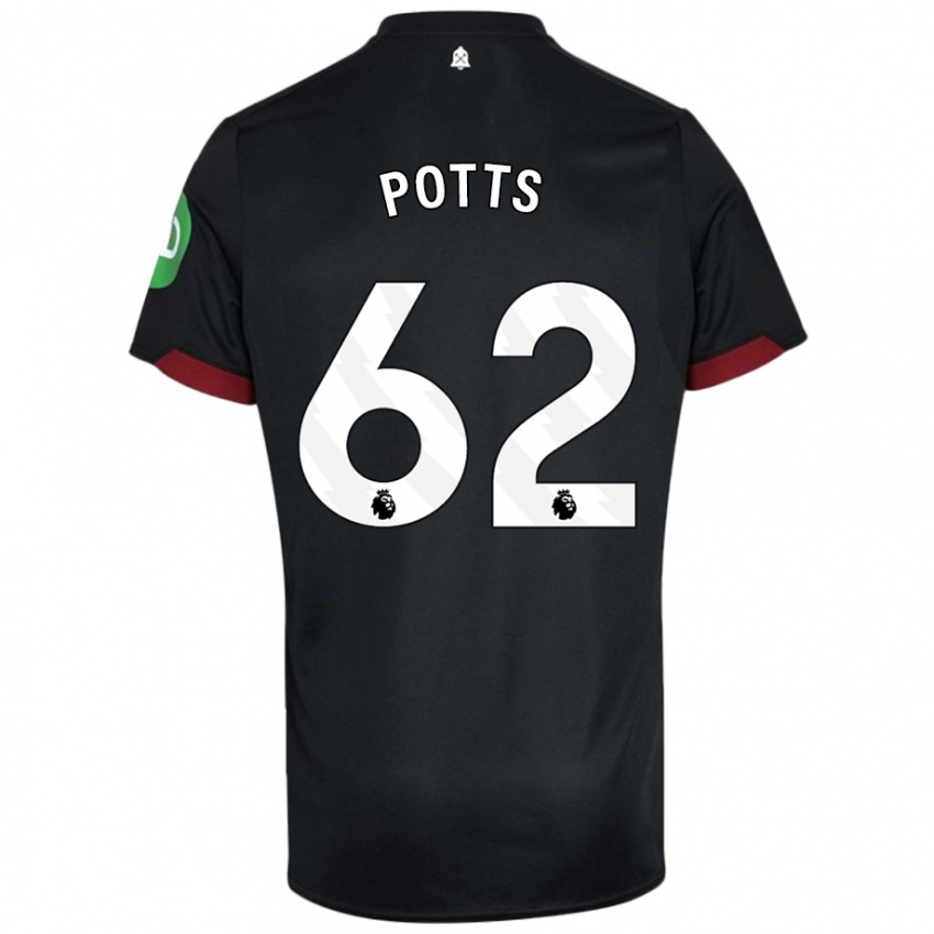 Criança Camisola Freddie Potts #62 Preto Branco Alternativa 2024/25 Camisa Brasil