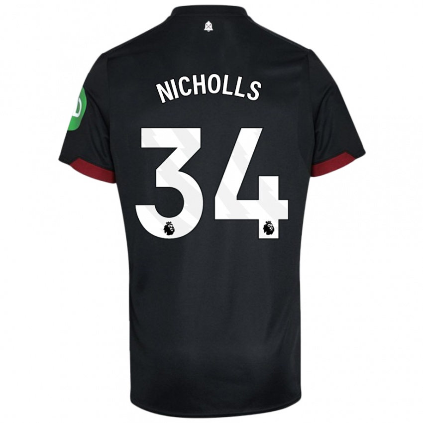 Criança Camisola Macey Nicholls #34 Preto Branco Alternativa 2024/25 Camisa Brasil