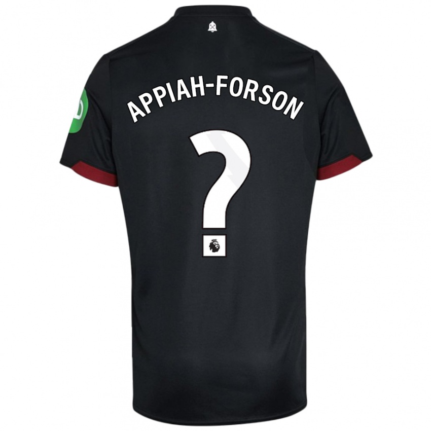 Criança Camisola Keenan Appiah-Forson #0 Preto Branco Alternativa 2024/25 Camisa Brasil