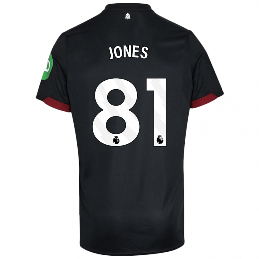 Criança Camisola Liam Jones #81 Preto Branco Alternativa 2024/25 Camisa Brasil