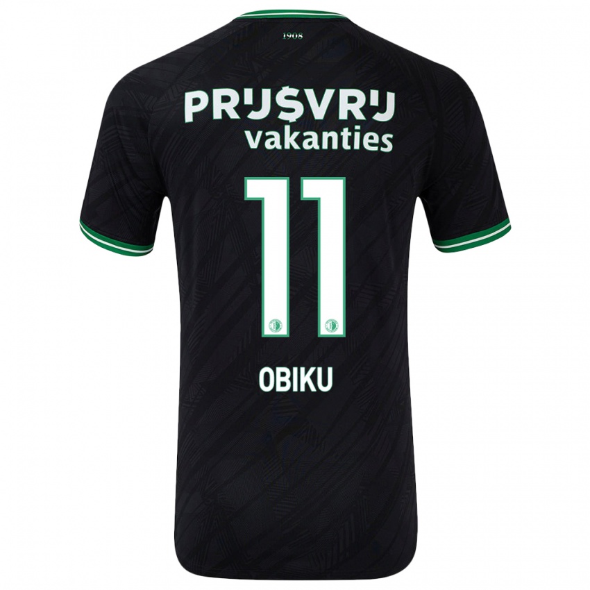 Criança Camisola Junior Obiku #11 Verde Preto Alternativa 2024/25 Camisa Brasil