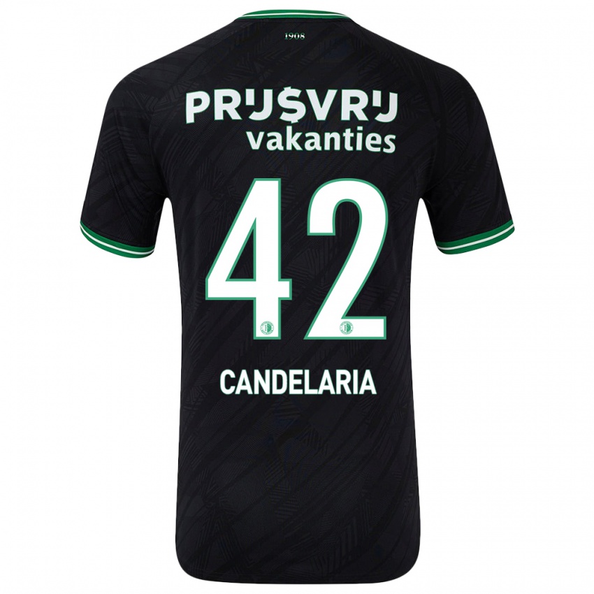 Criança Camisola Jayden Candelaria #42 Verde Preto Alternativa 2024/25 Camisa Brasil