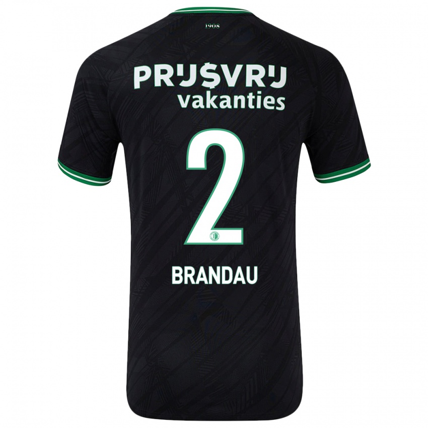 Criança Camisola Justine Brandau #2 Verde Preto Alternativa 2024/25 Camisa Brasil