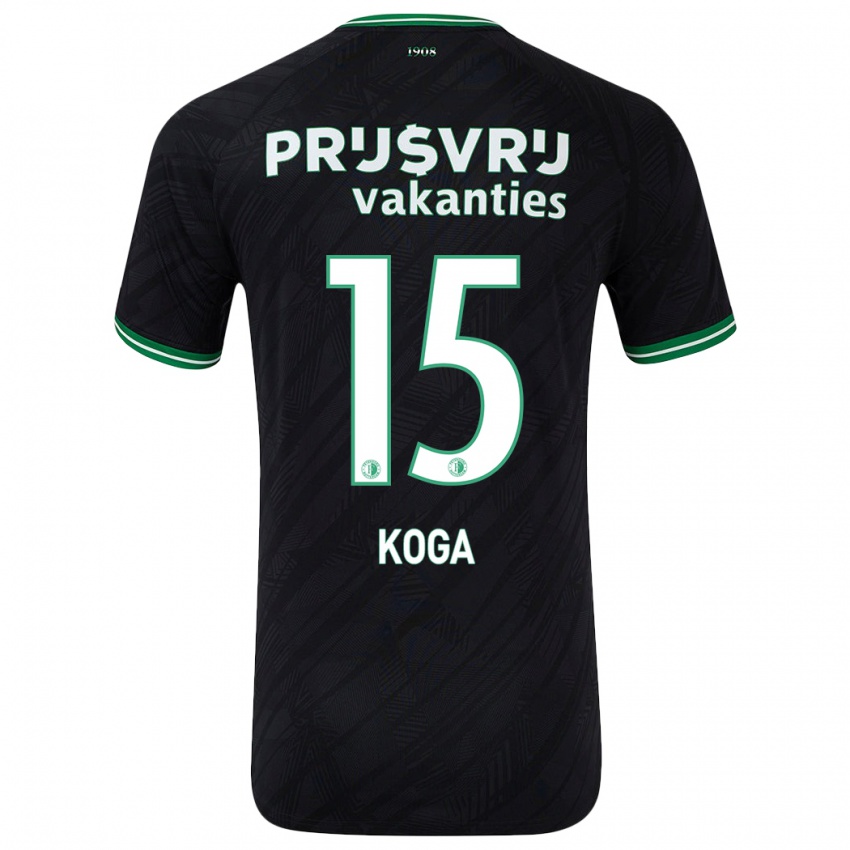 Criança Camisola Tōko Koga #15 Verde Preto Alternativa 2024/25 Camisa Brasil