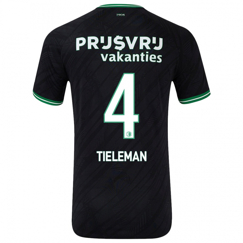 Criança Camisola Jerry Tieleman #4 Verde Preto Alternativa 2024/25 Camisa Brasil