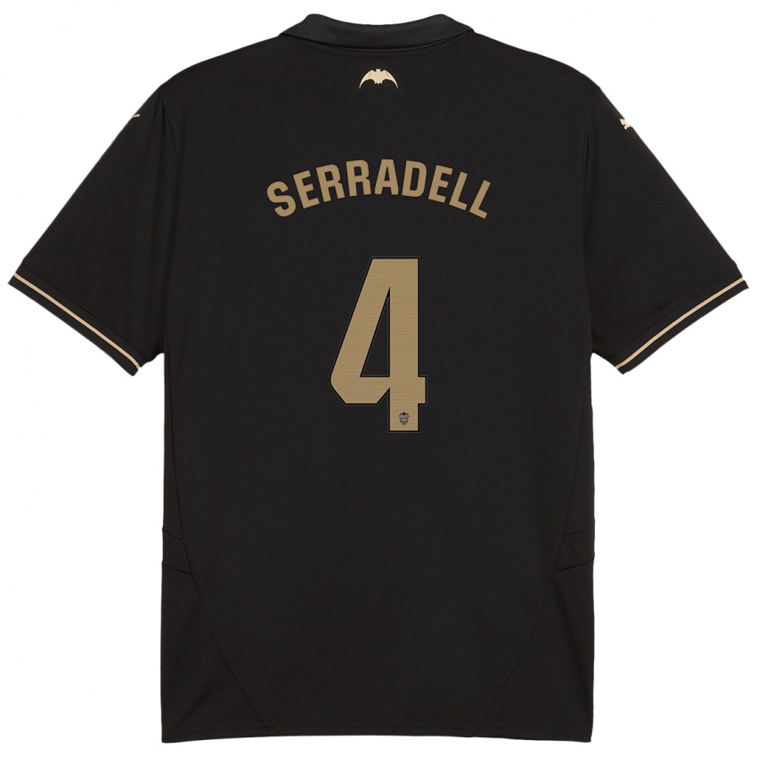 Criança Camisola Álex Serradell #4 Preto Alternativa 2024/25 Camisa Brasil