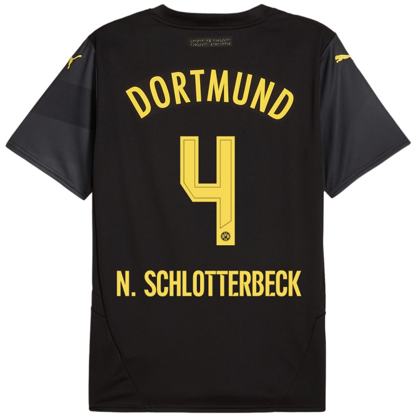 Criança Camisola Nico Schlotterbeck #4 Amarelo Preto Alternativa 2024/25 Camisa Brasil