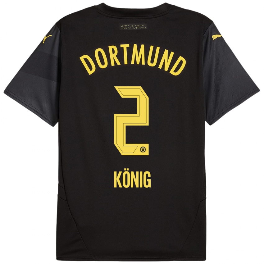 Criança Camisola Niklas König #2 Amarelo Preto Alternativa 2024/25 Camisa Brasil