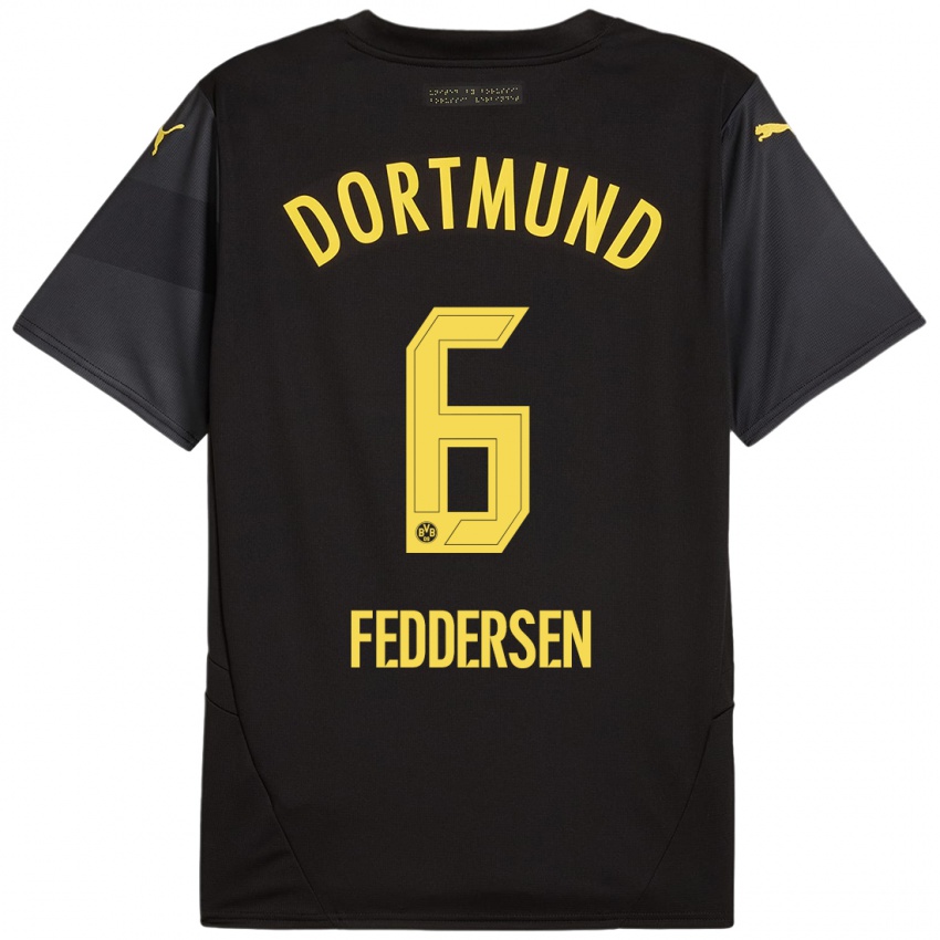 Criança Camisola Jonas Feddersen #6 Amarelo Preto Alternativa 2024/25 Camisa Brasil