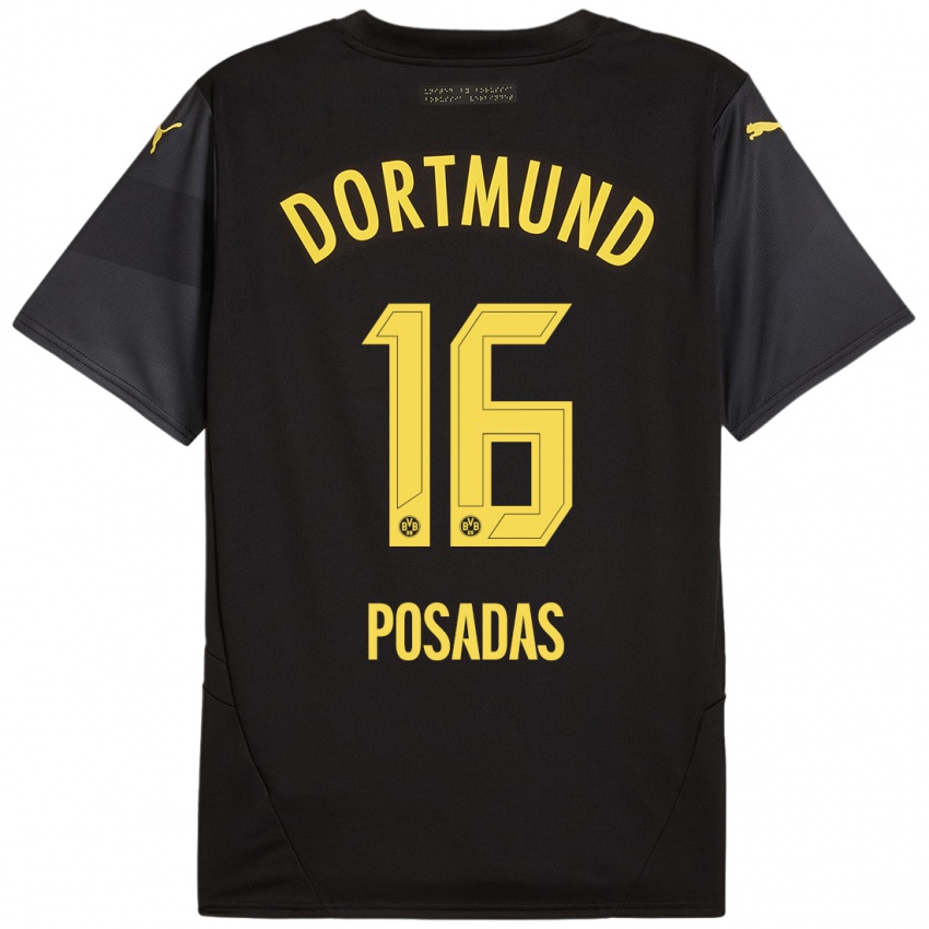 Criança Camisola Leonardo Posadas #16 Amarelo Preto Alternativa 2024/25 Camisa Brasil