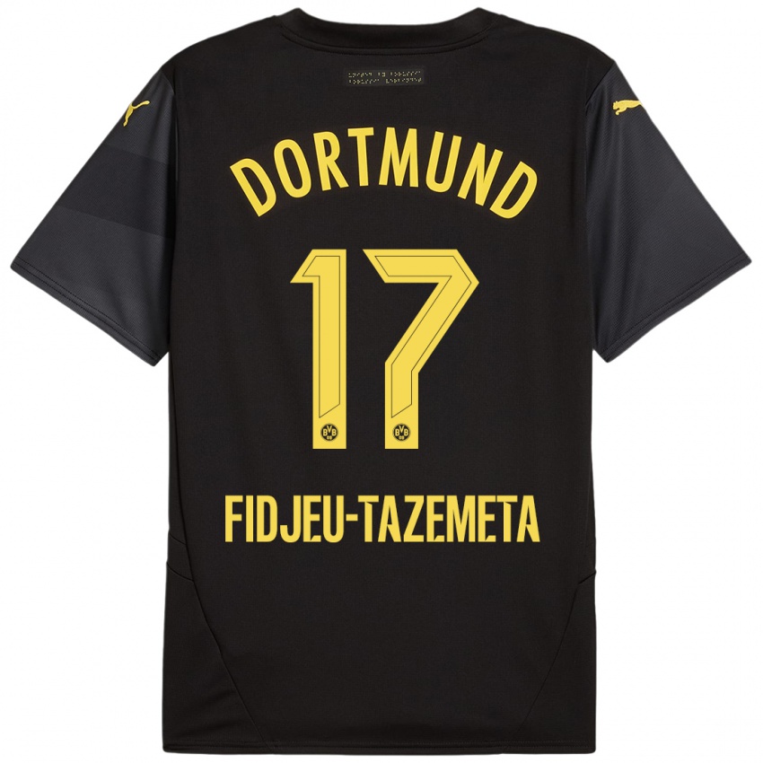 Criança Camisola Thierry Fidjeu-Tazemeta #17 Amarelo Preto Alternativa 2024/25 Camisa Brasil