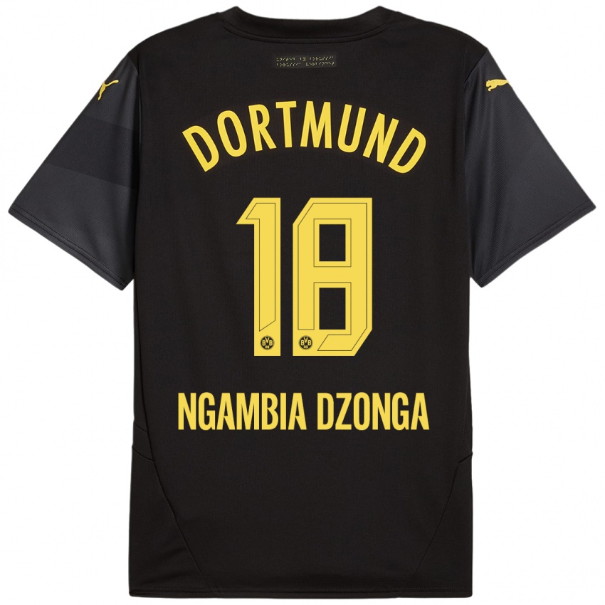 Criança Camisola Diego Ngambia Dzonga #18 Amarelo Preto Alternativa 2024/25 Camisa Brasil