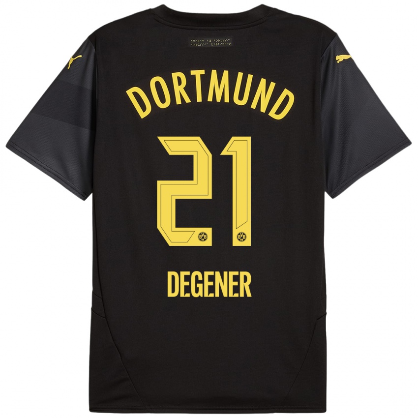 Criança Camisola Tim Degener #21 Amarelo Preto Alternativa 2024/25 Camisa Brasil