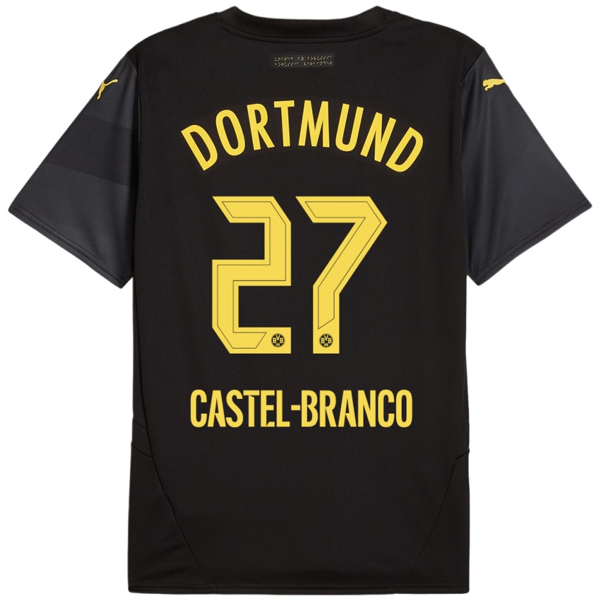 Criança Camisola Diego Castel-Branco #27 Amarelo Preto Alternativa 2024/25 Camisa Brasil