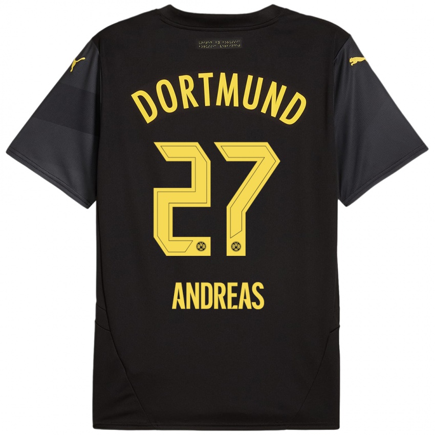 Criança Camisola Kuno Andreas #27 Amarelo Preto Alternativa 2024/25 Camisa Brasil