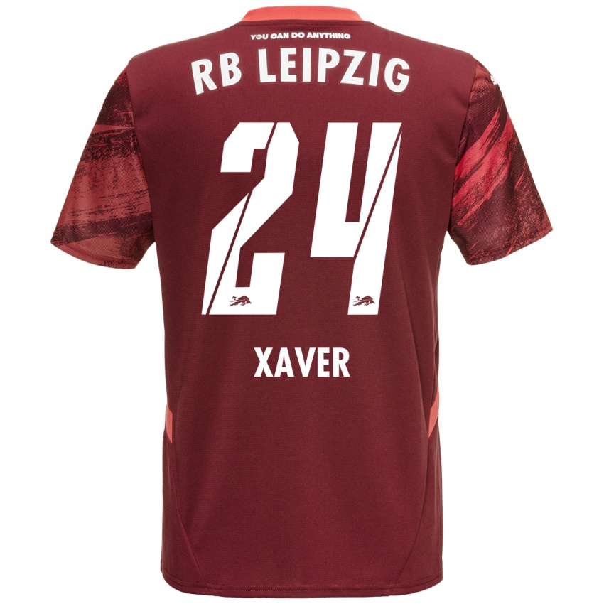 Criança Camisola Xaver Schlager #24 Borgonha Alternativa 2024/25 Camisa Brasil