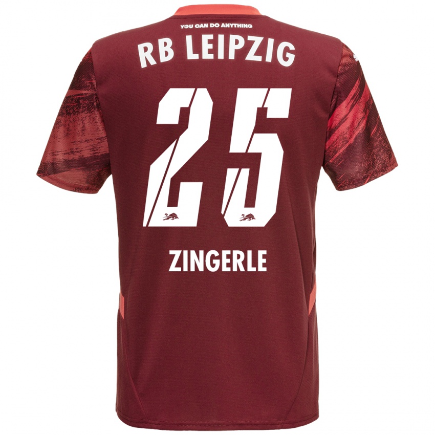 Criança Camisola Leopold Zingerle #25 Borgonha Alternativa 2024/25 Camisa Brasil