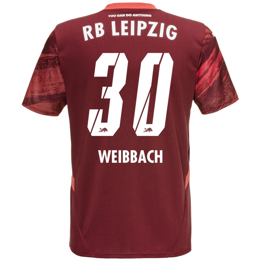 Criança Camisola Noah Weißbach #30 Borgonha Alternativa 2024/25 Camisa Brasil