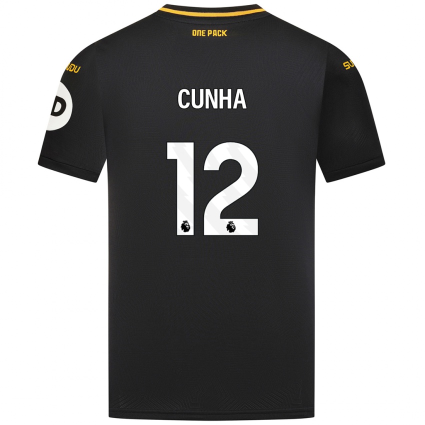 Criança Camisola Matheus Cunha #12 Preto Alternativa 2024/25 Camisa Brasil