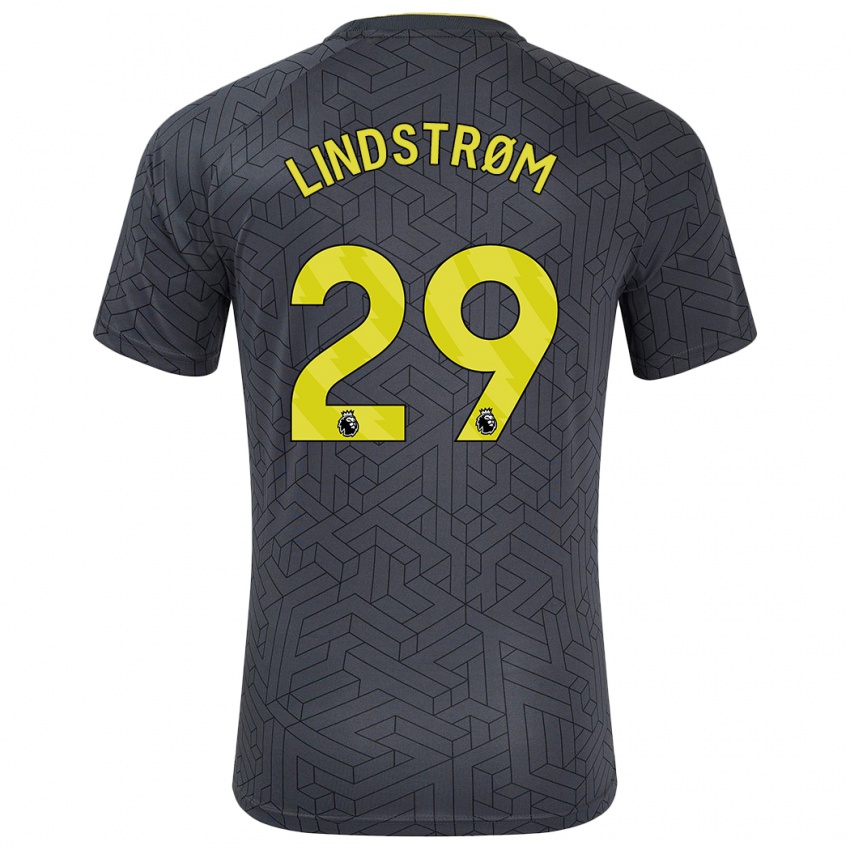 Criança Camisola Jesper Lindstrøm #29 Amarelo Preto Alternativa 2024/25 Camisa Brasil